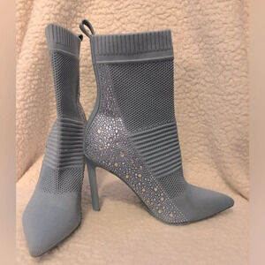 Steve Madden Maxwelle Jeweled Heeled Pointed Toe Sock Boots, Women’s 8.5
